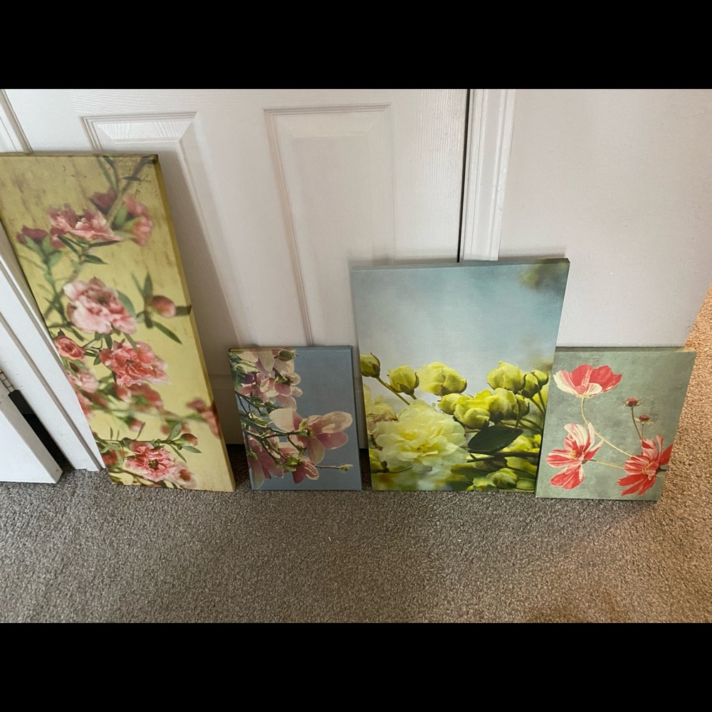 Floral wall decor set